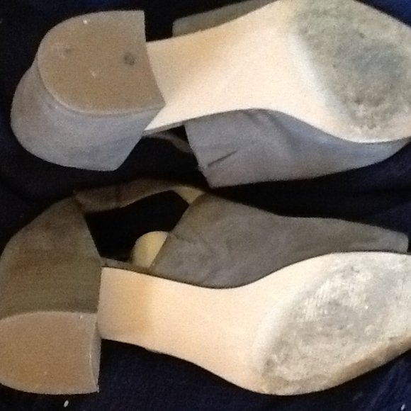 Gray Suede Open Toe Booties - Picture 5 of 5